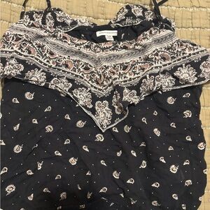 Women's navy blue Paisley Tank Top